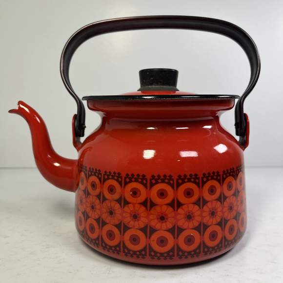 Enamel Kettle Finel Kaj Franck Arabia "Kehrä" Coffee /Tea Pot Finland **READ - Picture 1 of 16